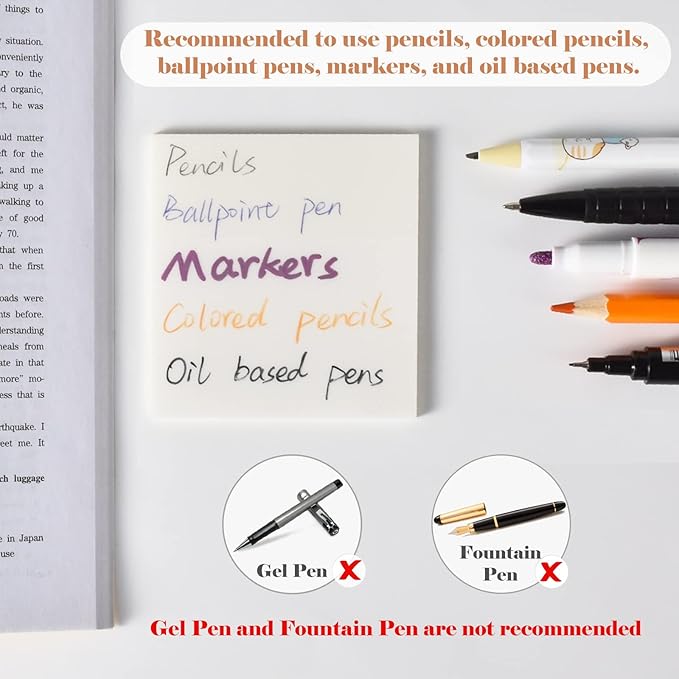 BAYTORY 1700 Sheets Transparent Sticky Notes, Self-Adhesive Translucent - Image 3