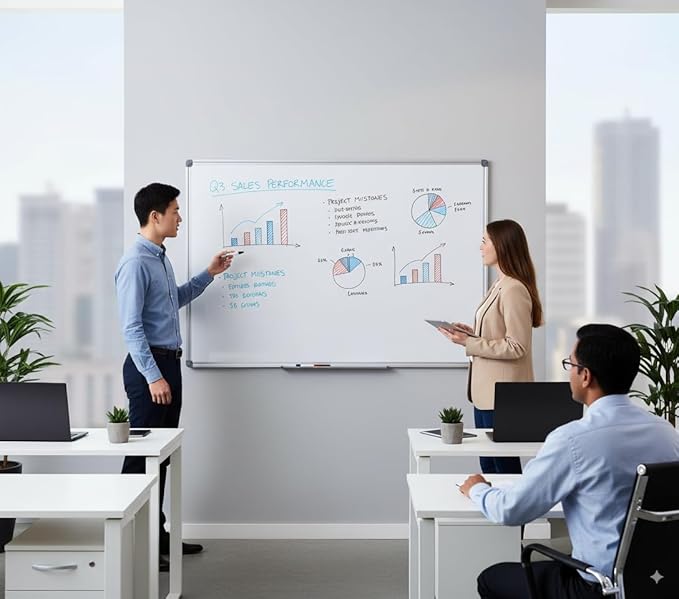 60" x 40" Magnetic Dry Erase Whiteboard - Image 3
