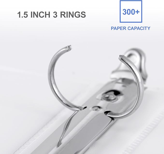 3 Ring Binder 1-1/2 Inch, ViVin Sturdy 1.5"-Round Ring Binder - Image 3