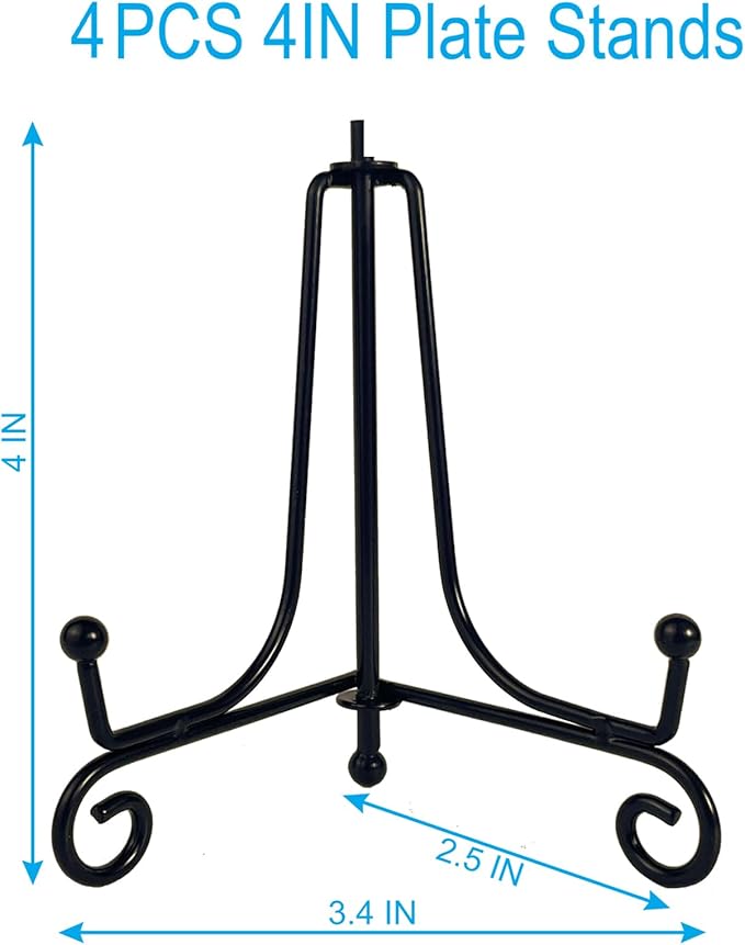 HENABLE 4PCS Premium Black Iron Plate Stands - Image 3