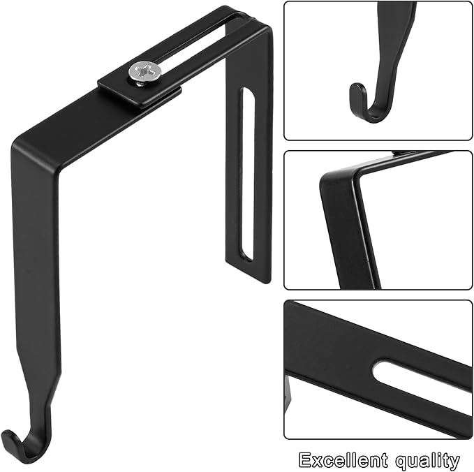 Amylove 4 Pcs Adjustable Cubicle Hanger Universal Partition Metal Cubicle Hooks - Image 4