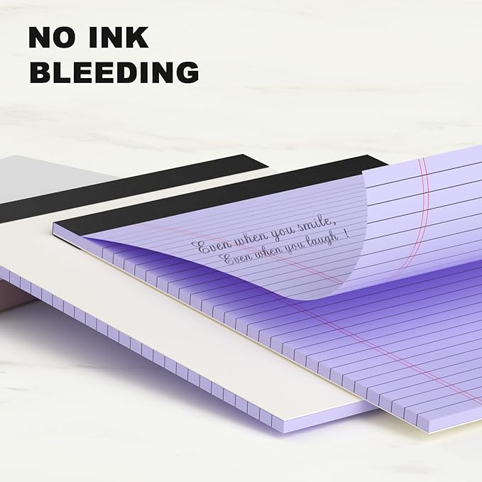 AILZFEI Purple Legal Pad Note Pads 8.5 x 11 inch, Wide Ruled, 30 Sheets/Pad - Image 4