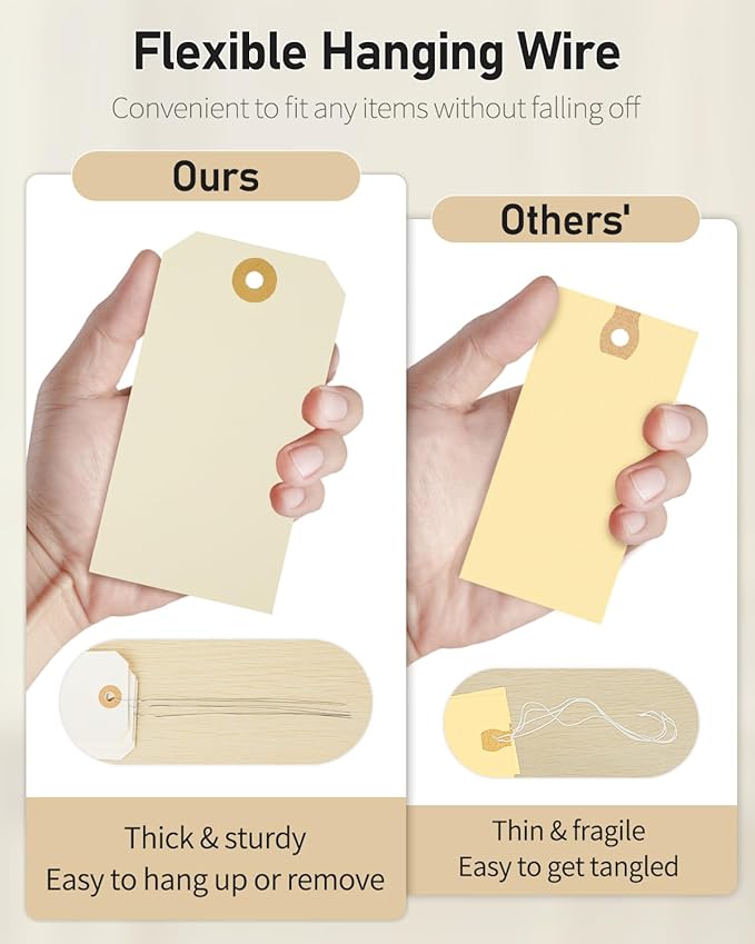 Uniclife 200 Pcs Manila Tags Blank Shipping Tags - Image 4