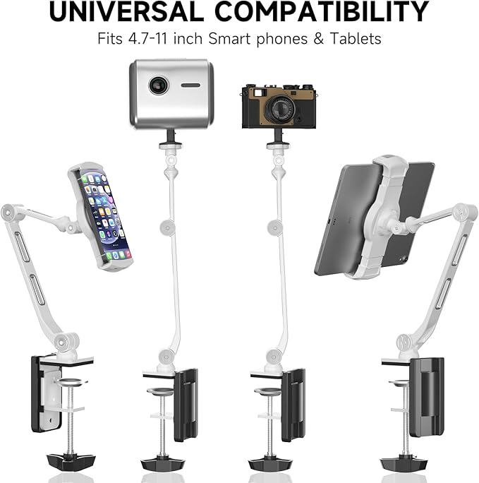 suptek Aluminum Tablet Desk Mount Stand 360° Flexible Cell Phone Holder - Image 8