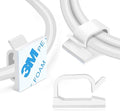 120 Pcs XHF Adhesive Cable Wire Clips White, Cable Staples Outdoor Cable by XHF