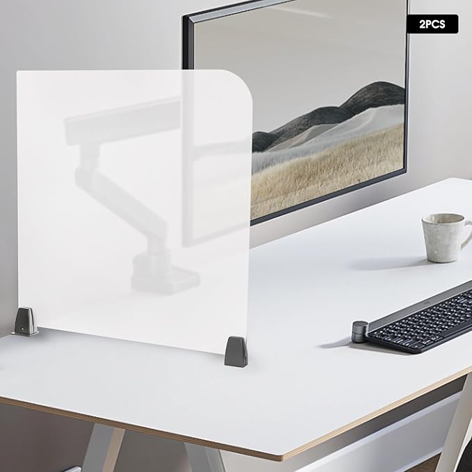 KONKENIE Acrylic Office Privacy Partition Indoor Desk Divider Guard Rectangle - Image 5