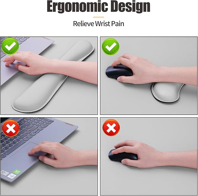 Bloss Leather Desk Pad and Keyboard Wrist Rest, Large Mouse Pad + Keyboard - Image 6