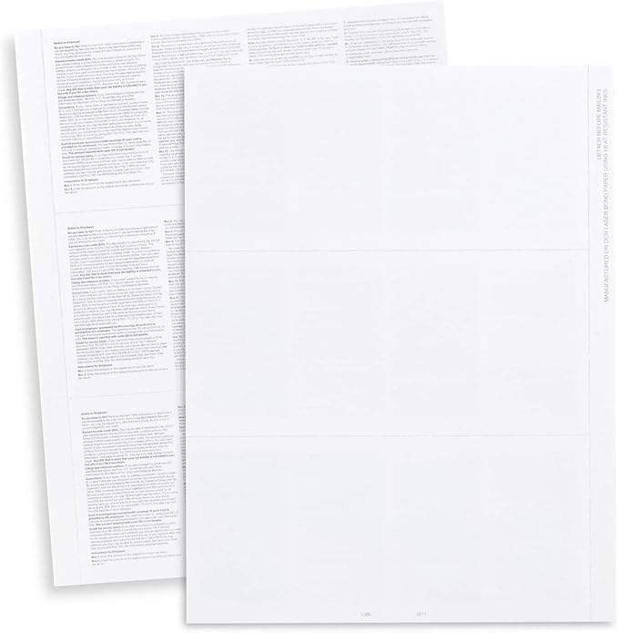 2025 W2 Blank 3-Up Laser Tax Form, by Dutymark