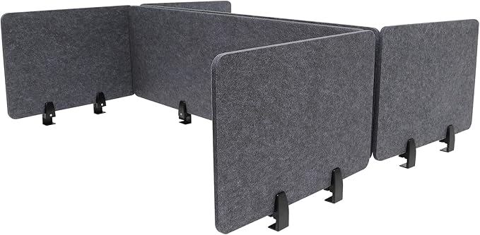 ReFocus Raw Clamp-On Acoustic Desk Divider Mounted Privacy Panel Set – Reduce - Image 8