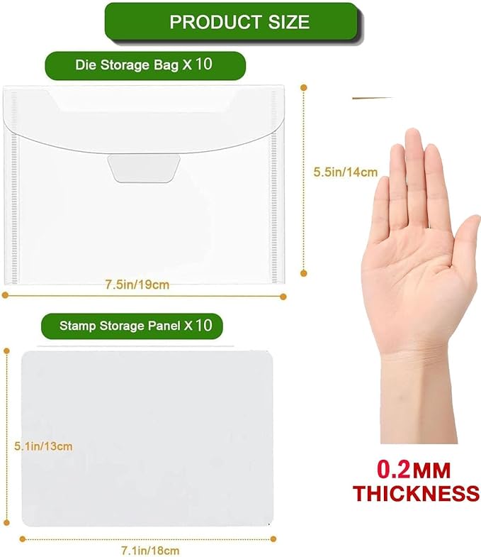 BROTOSPAC 48 PCS Clear Stamps Storage Panels, Resealable Die Cut Storage Bag - Image 5