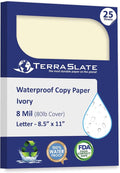 TerraSlate Waterproof Paper, Rip-Proof Colored Paper, 25 Sheets, 8 Mil by TerraSlate