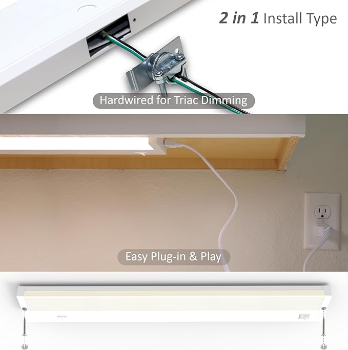 Leetdud LED Under Cabinet Lighting Hardwired or Plug in, 16 Inch 8W, Dimmable 5 - Image 6