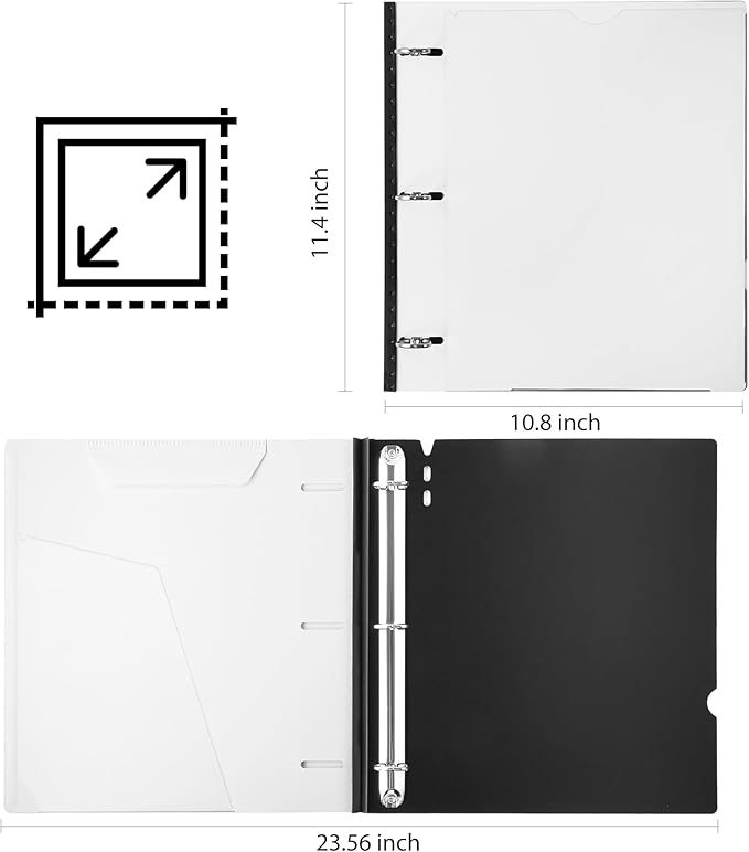 WOT I 12-Pack Telescoping 3 Ring Binder 1 Inch, Expandable Flexible Binder - Image 7