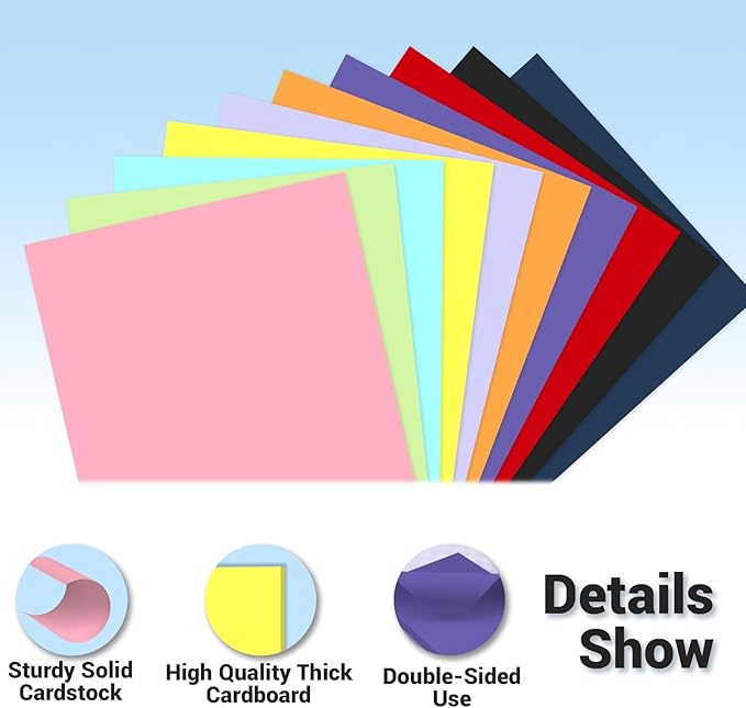 Cardstock 8.5 x 11, 10 Colors Colored Printer Paper 75 lb/200 gsm, 40 Sheets - Image 3