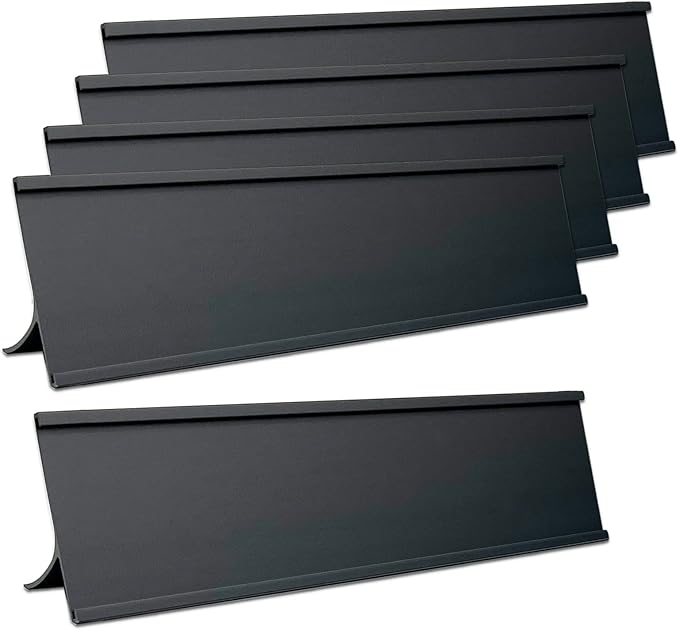 5 Pack 2" x 8" Aluminum Desk Name Plate Holders, Office Business Desk Sign by Unknown