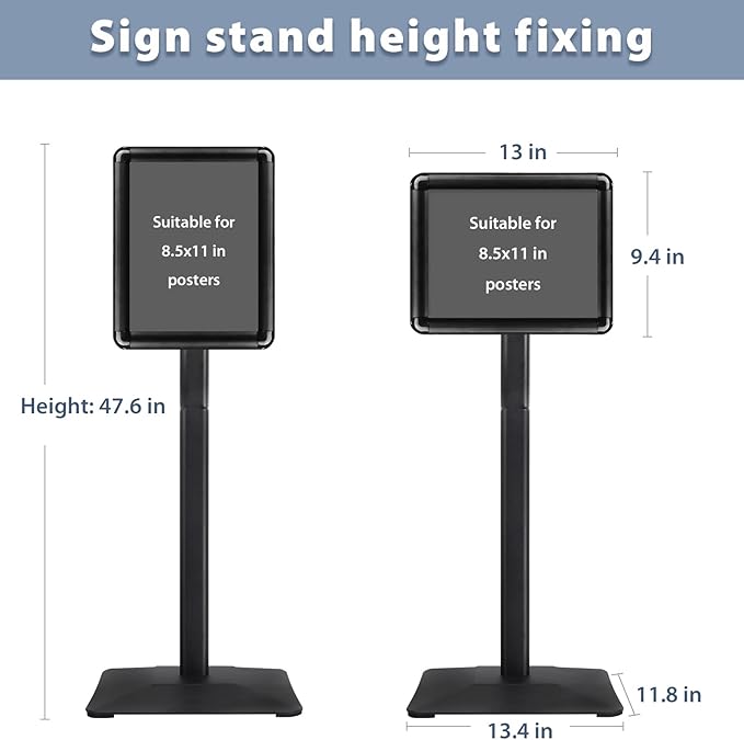 STANDNEE Heavy-Duty 8.5x11 in Floor Stand Holder, Poster Display - Image 3