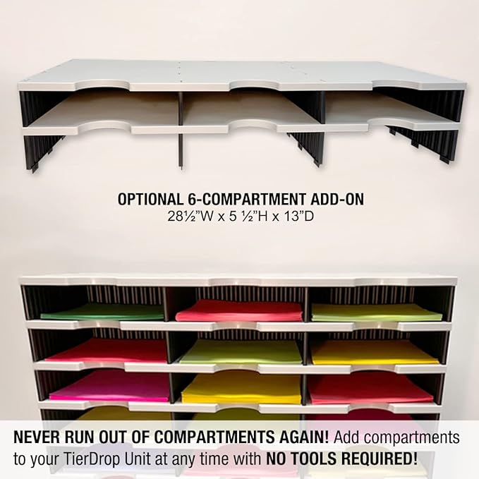 Desktop Organizer 6 Letter Tray Sorter Plus Riser Storage Base & 3 Storage - Image 5