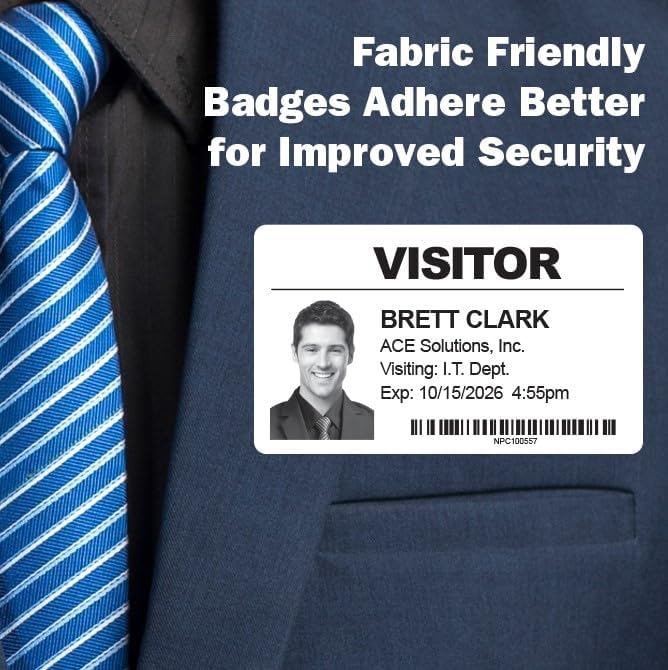 Threshold 4-Inch Tab Expiring Visitor Badges on a Roll | 4 Rolls Compatible - Image 7