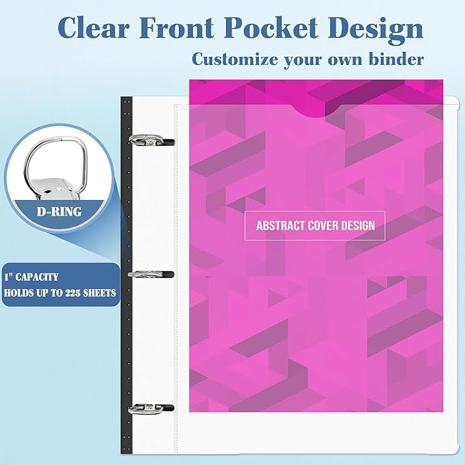 INFUN 1 Inch Telescoping 3 Ring Binder -12 PCS-White, Flexible Binders - Image 5