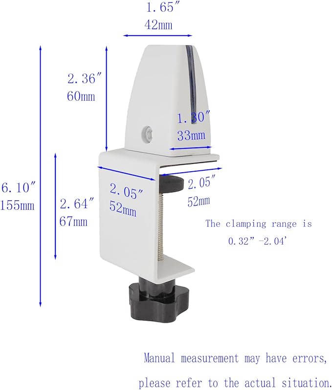 Jhanw Desk Divider Clamp For 1/8" To 0.51" Panel, Adjustable Desk Partition - Image 3