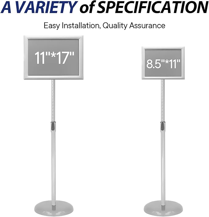 SENZHIYI Adjustable Poster Stand Holder Heavy Duty Snap Open Aluminum Pedestal - Image 7
