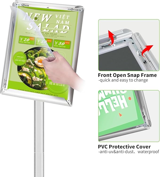 INNOVSIGN 3Packs Heavy Duty Adjustable Pedestal Poster Sign Stand, 11x17 - Image 5