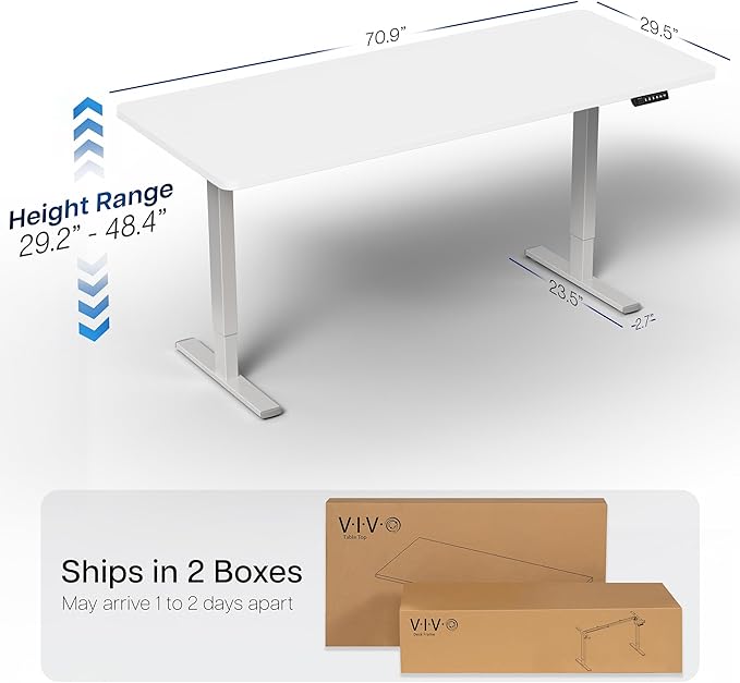 VIVO Electric 71 x 30 in Standing Desk, Memory Height Adjustment, 1B Series - Image 3