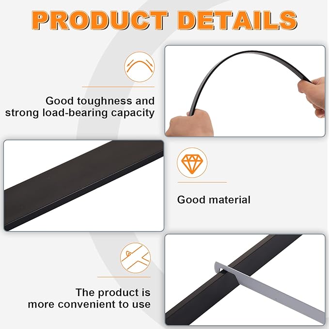 Epakh 4-Piece PVC Black Hanging File Folder Rails - Image 4