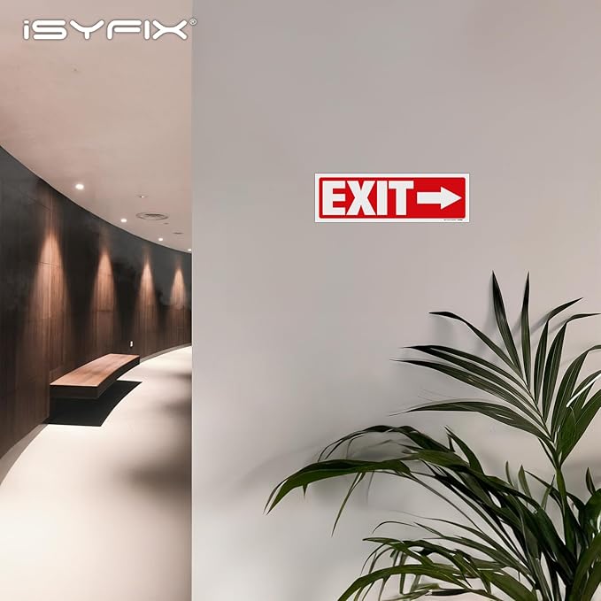 iSYFIX Exit Signs Stickers 6 Pack 12x4 Inch - Image 2