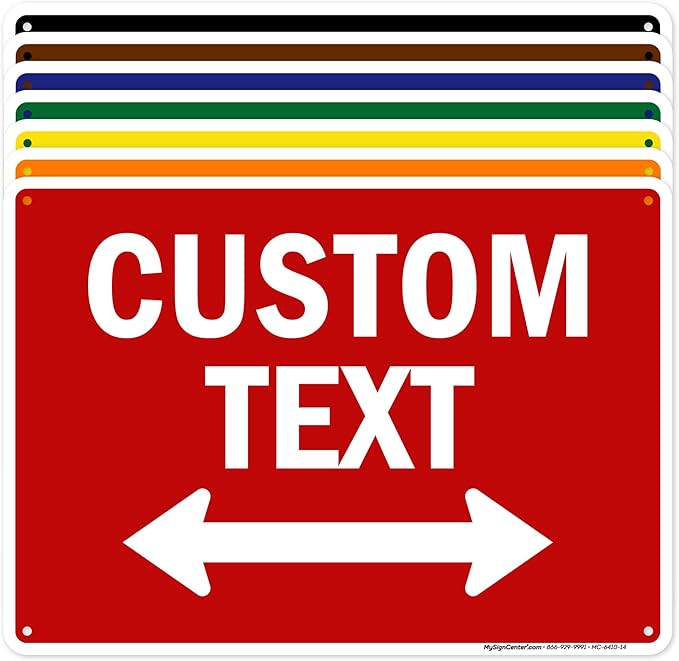 Custom Arrow, Custom Directional Sign, Two way Arrow, 10x14 Inches, Rust Free by MySignCenter