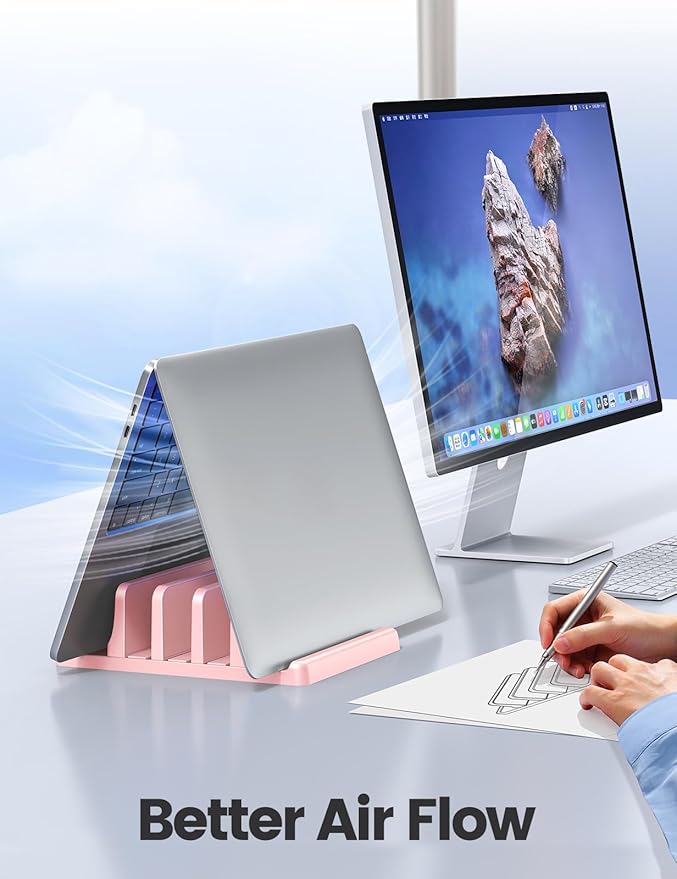 Vaydeer 3-Slot Vertical Laptop Stand Made of Premium ABS Plastics 5 in 1 Design - Image 4