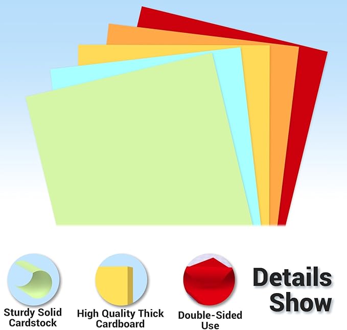 Cardstock Paper, 5 Colors Colored Cardstock 8.5x11, 80 Sheets Card Stock - Image 3