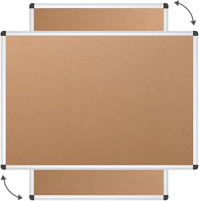 VIZ-PRO Cork Notice Board, 48 X 36 Inches - Image 3