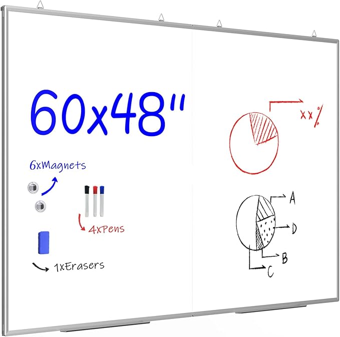 60"X 48" Large Magnetic Dry Erase Whiteboard, Wall Hanging Board by MifuroOfficeProduct