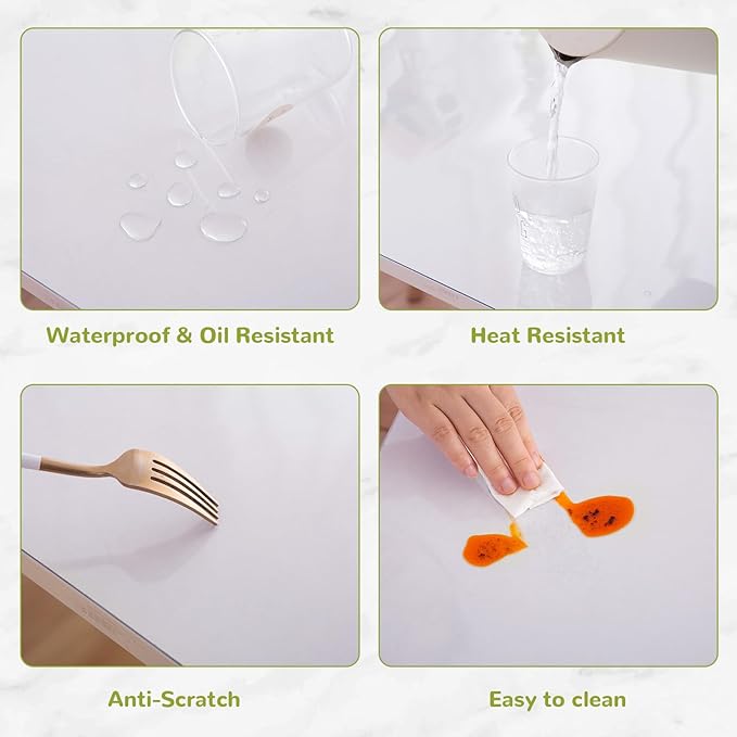 Eisdroma 24 x 55 Inch Clear Table Cover Protector, 1.5mm Plastic Table Cover - Image 4