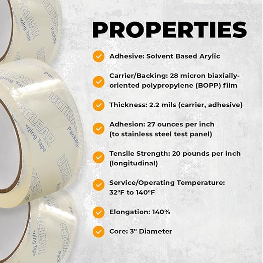 WOD CST22CC Crystal Clear See-Through Packing Tape – 3/8 inch x 110 yds. - Image 6