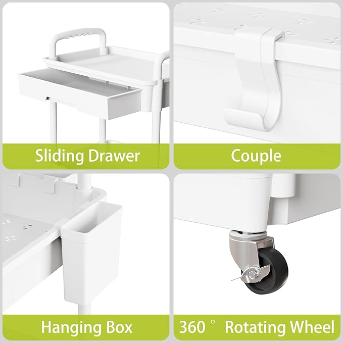 Sorgion 3 Tier Rolling Cart Organizer, Laundry Room Bathroom Organizers and - Image 4