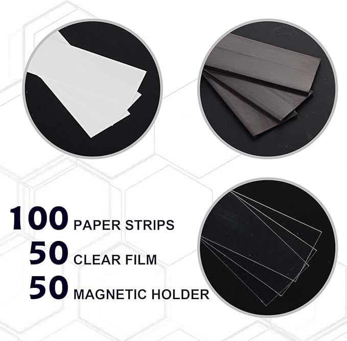 LLPT Magnetic Label Holder 4" x 2" 26 Packs C Channel White Paper Cards - Image 2