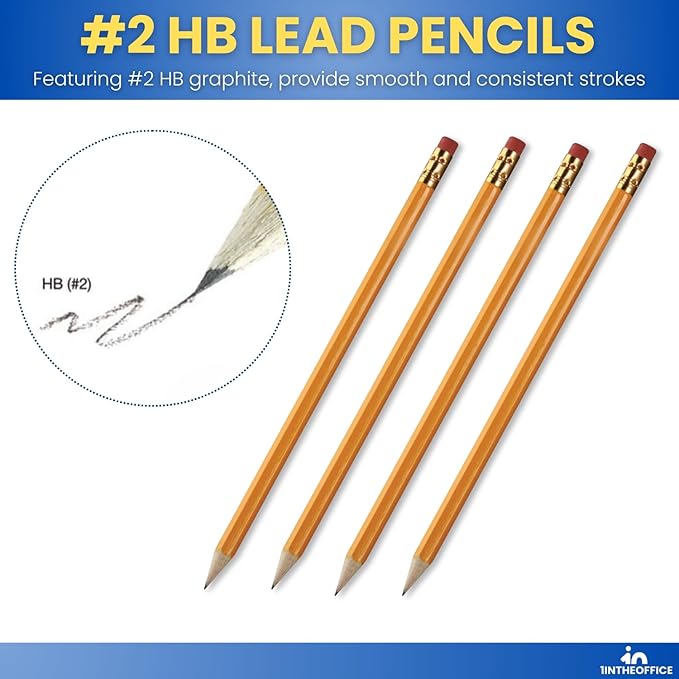 1InTheOffice Lead Pencils, Sharpened Pencils #2 HB, Wood-Cased, 48 Pack - Image 3