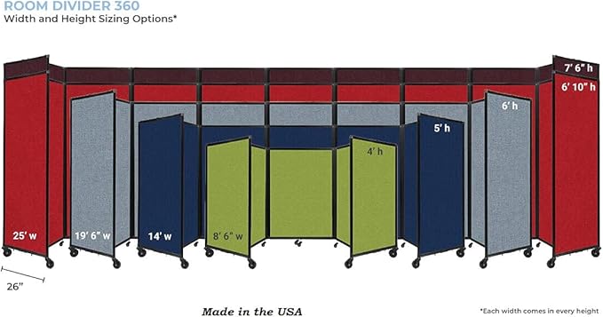 Versare Room Divider 360 Portable Wall Partition | Folding Panels | Large - Image 6