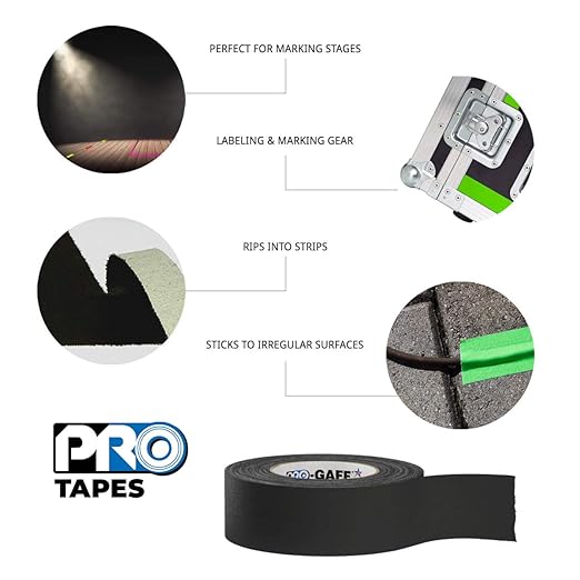 1" Width ProTapes Pro Gaff Premium Matte Cloth Gaffer's Tape - Image 6