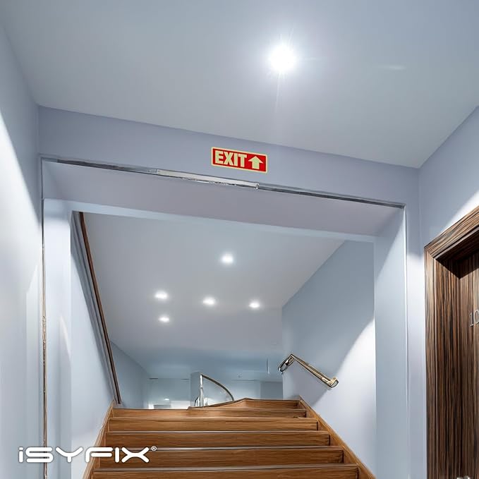 iSYFIX Exit Signs with Directional Up Arrow, Glow in the Dark, Photoluminescent - Image 7