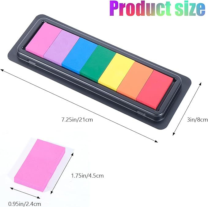 CraftyManor 7 Rainbow Colors Washable Stamp Pad - Image 2