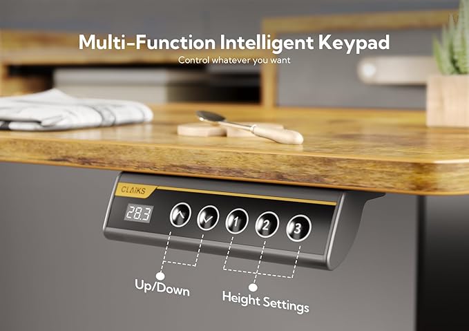 Claiks Standing Desk with Drawers, Adjustable Stand Up Electric Standing Desk - Image 7