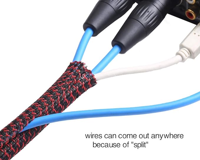 Alex Tech 10ft - 3/8 inch Cord Protector Wire Loom Tubing Cable Sleeve Split - Image 3