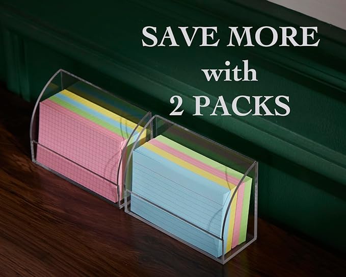 SEVENY 2 PACKS 3x5 Acrylic Index Card Holder Business Card Display Stand - Image 4