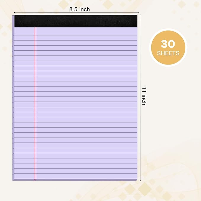 2 Pack Legal Pads 8.5 x 11 Purple Note Pads 8.5 x 11 Notepad 8.5 x 11 Micro - Image 2