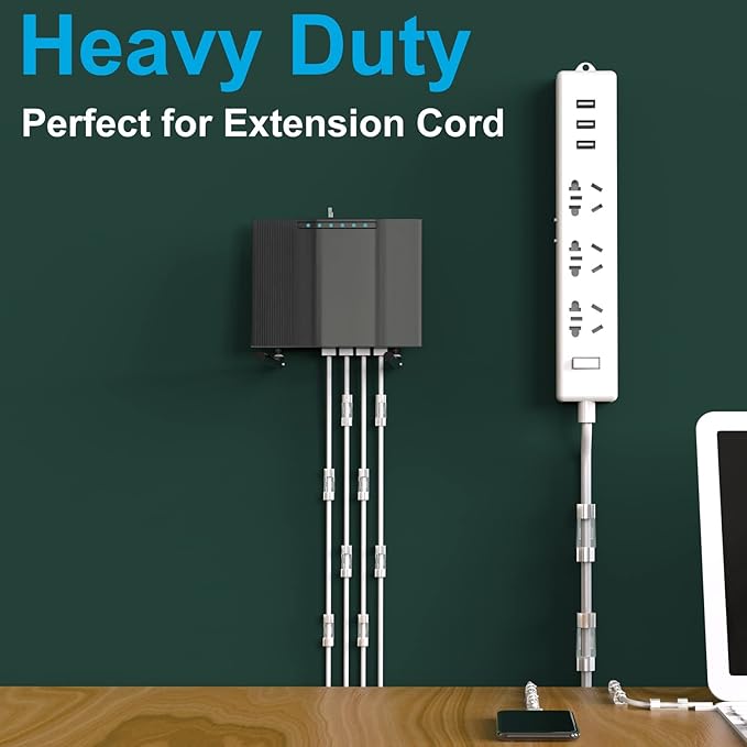 Cable Management Clips Black, Adhesive Cord Organizer - Image 5