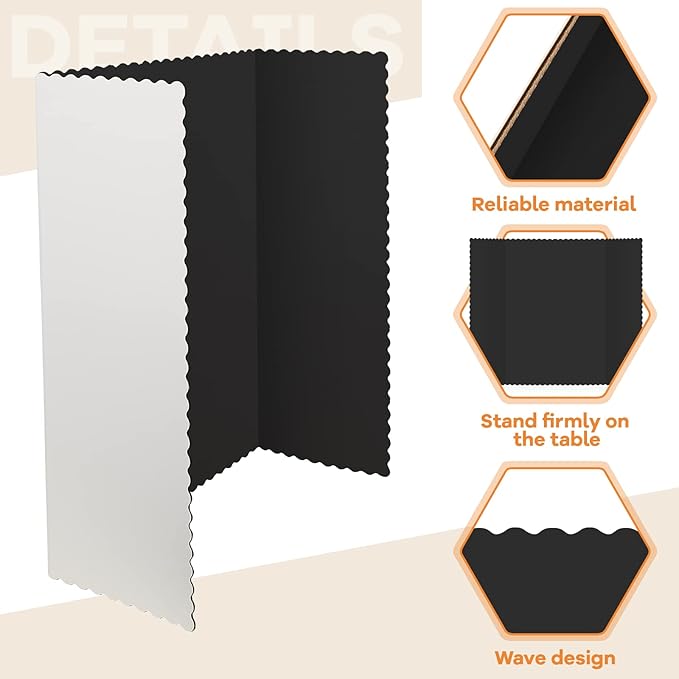 Ctosree 24 Pcs 14 * 22inch Tri Fold Poster Board Bulk, Science Fair Project - Image 2
