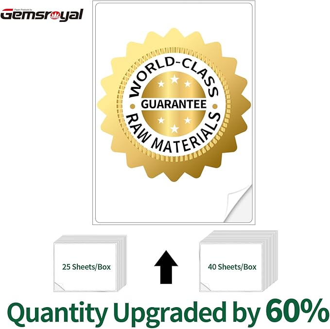 Gemsroyal 1.5 inch Round Labels Printable, Matte White Circle Labels - Image 4